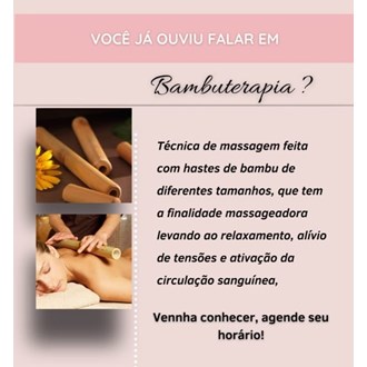 Massagem Relaxante com bambus 5 sessões (Atendimento Fixo)